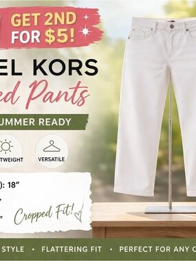 Michael Kors White Cropped Pants Size 10 | Chic Summer Capri